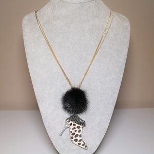 Cheetah Print Heel Pendant Necklace